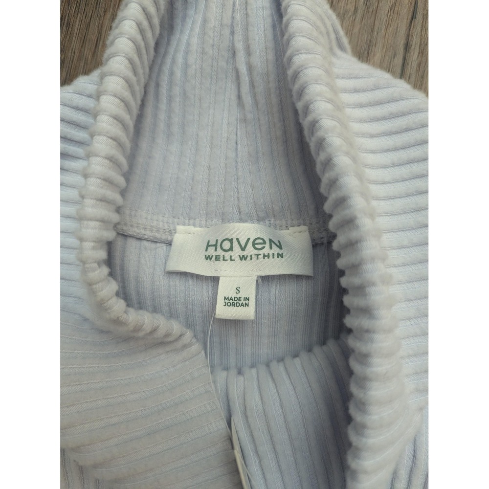 Haven Well Within Lounge Set Womens Small Gray Ribbed Sweater Wide Leg Pants - Picture 3 of 16